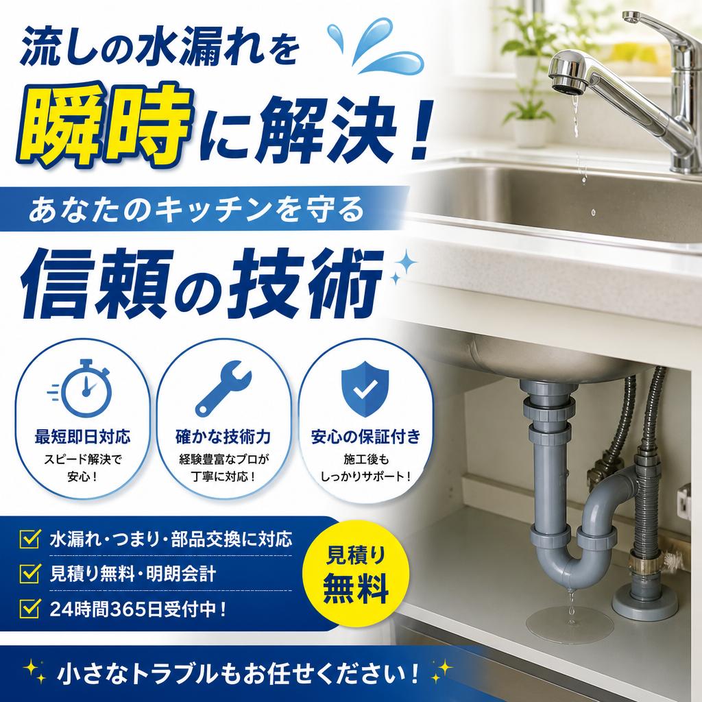 流しの水漏れを瞬時に解決！あなたのキッチンを守る信頼の技術